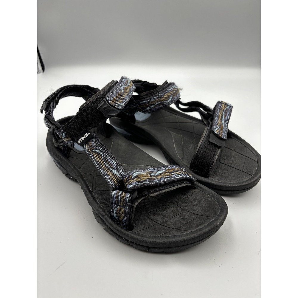 Teva Terra Fi 3 Mens Sandals 8 Black Patterned Hiking Sport Water Shoes 4259